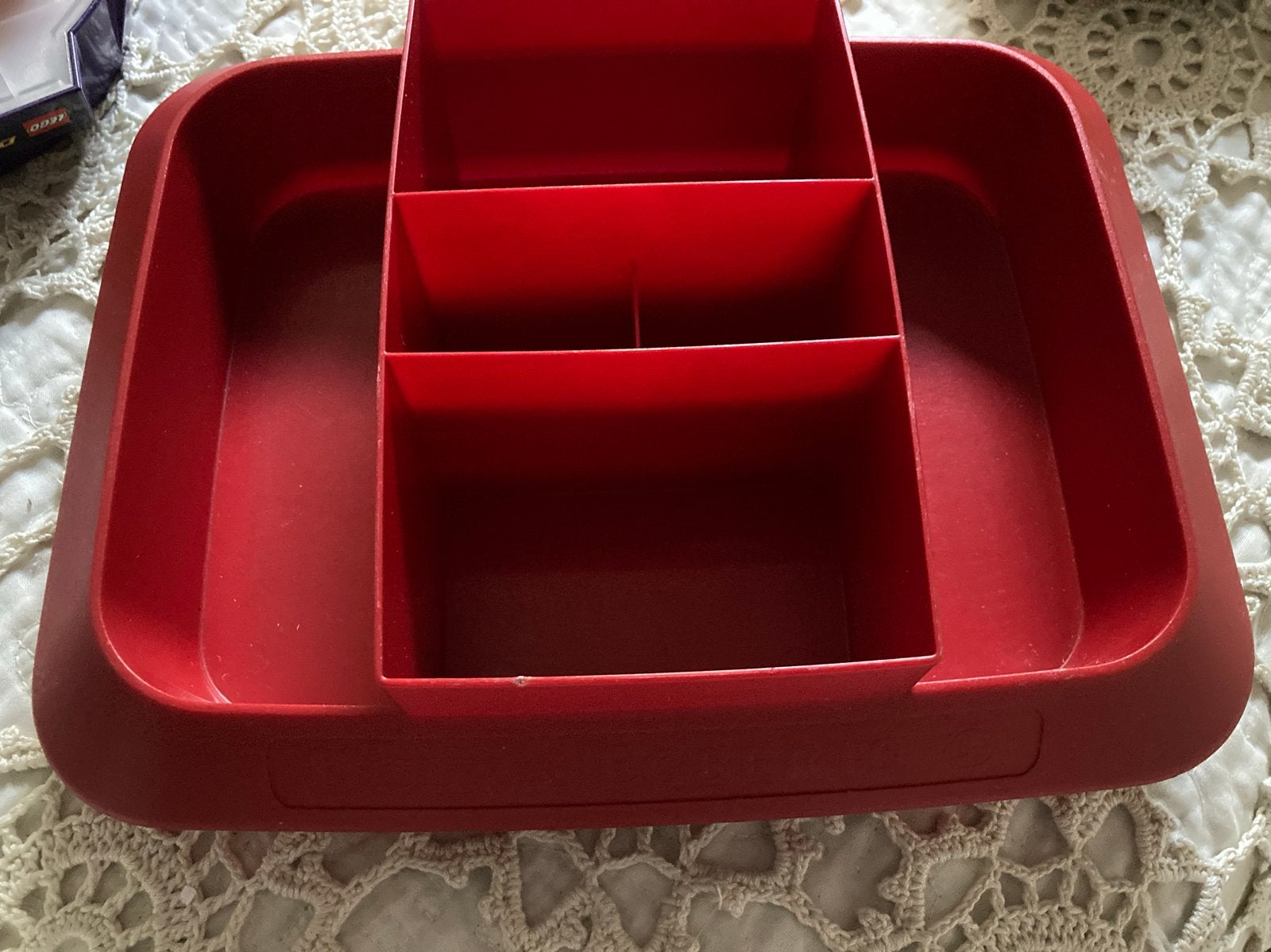 Rood Douwe Egberts koffiepadhouder, theezakjes e.d.organizer, Ophalen of Verzenden, Gebruikt, Rood, Kunststof