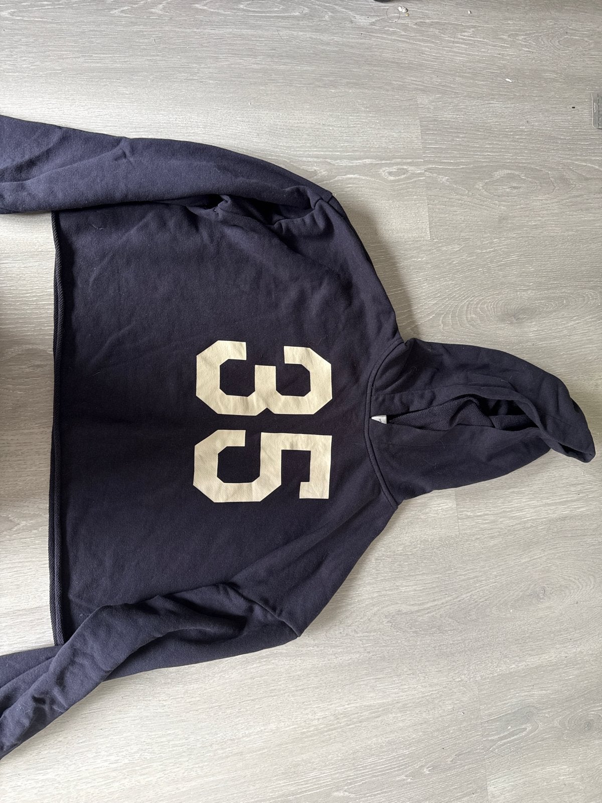 H&M Cropped Hoodie Donkerblauw Maat 34 (XS), Kleding | Dames, Blauw, Ophalen of Verzenden, Zo goed als nieuw, Lange mouw