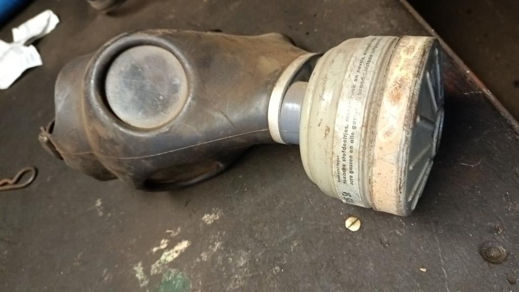 Vintage Gasmasker met Filter - Bescherming tegen Gassen, Ophalen of Verzenden