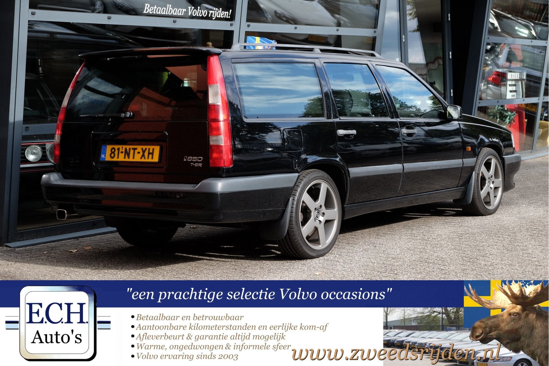 Volvo 850 T5-R Automaat, Schuifdak, gerestaureerd (bj 1994), Met garantie (alle), Zwart, 10 km/l, Stoelverwarming