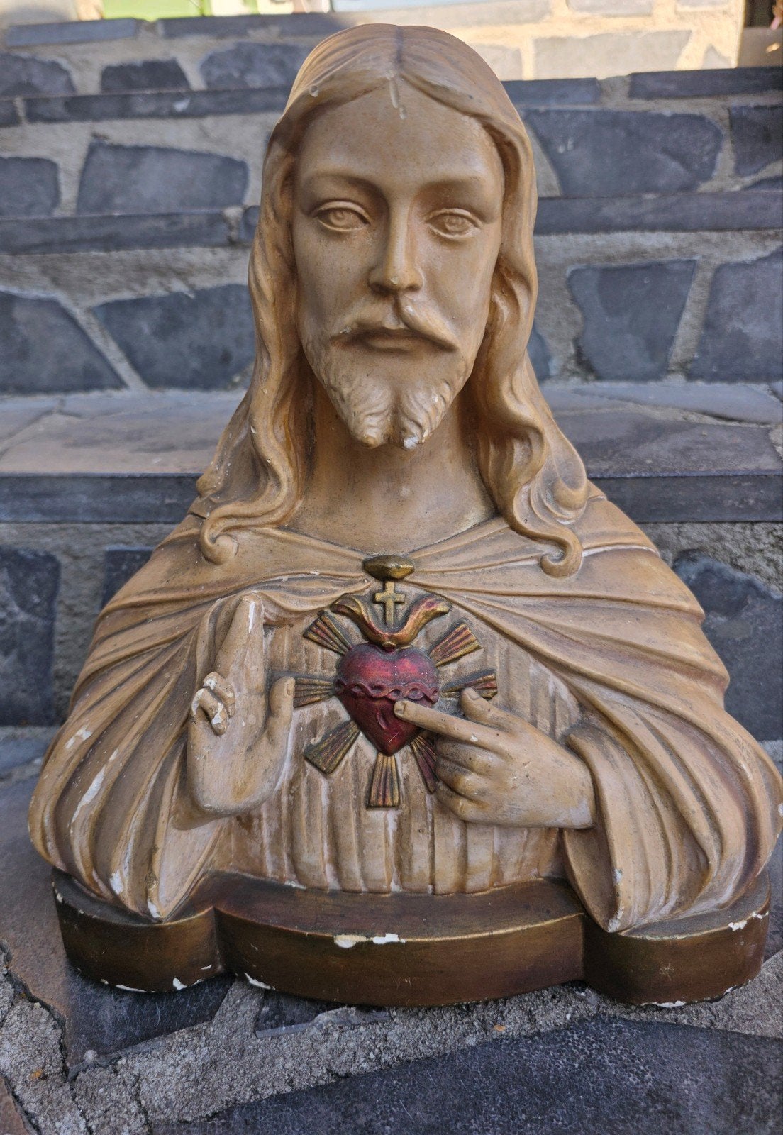 Vintage Jezus Heilig Hart beeld - Religieuze decoratie, Ophalen