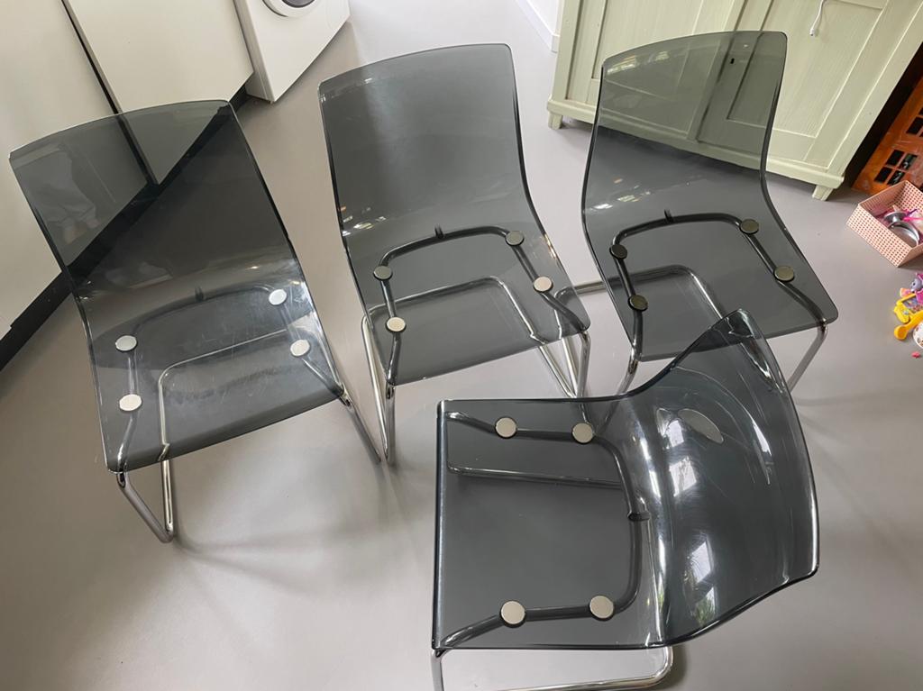 Eetkamer stoelen x4. IKEA Tobias, Huis en Inrichting, Stoelen, Ophalen, Kunststof, Gebruikt, Overige kleuren
