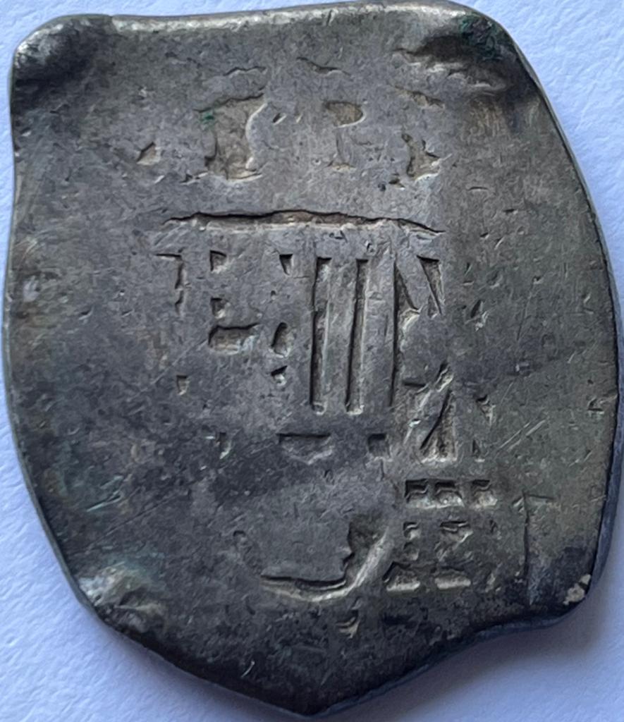Spaanse Rijk schaarse vier real cob Filips IV, Ophalen of Verzenden, Overige landen, Losse munt, Zilver
