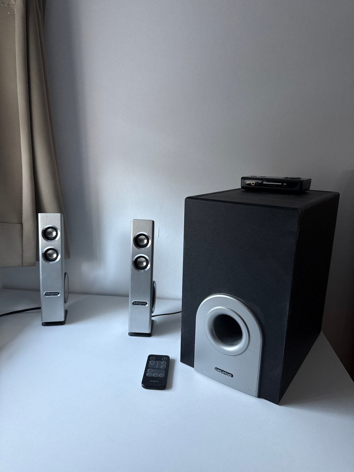 Creative speakerset met subwoofer en afstandsbediening, Ophalen, Gebruikt, Audiokanaal 2.1