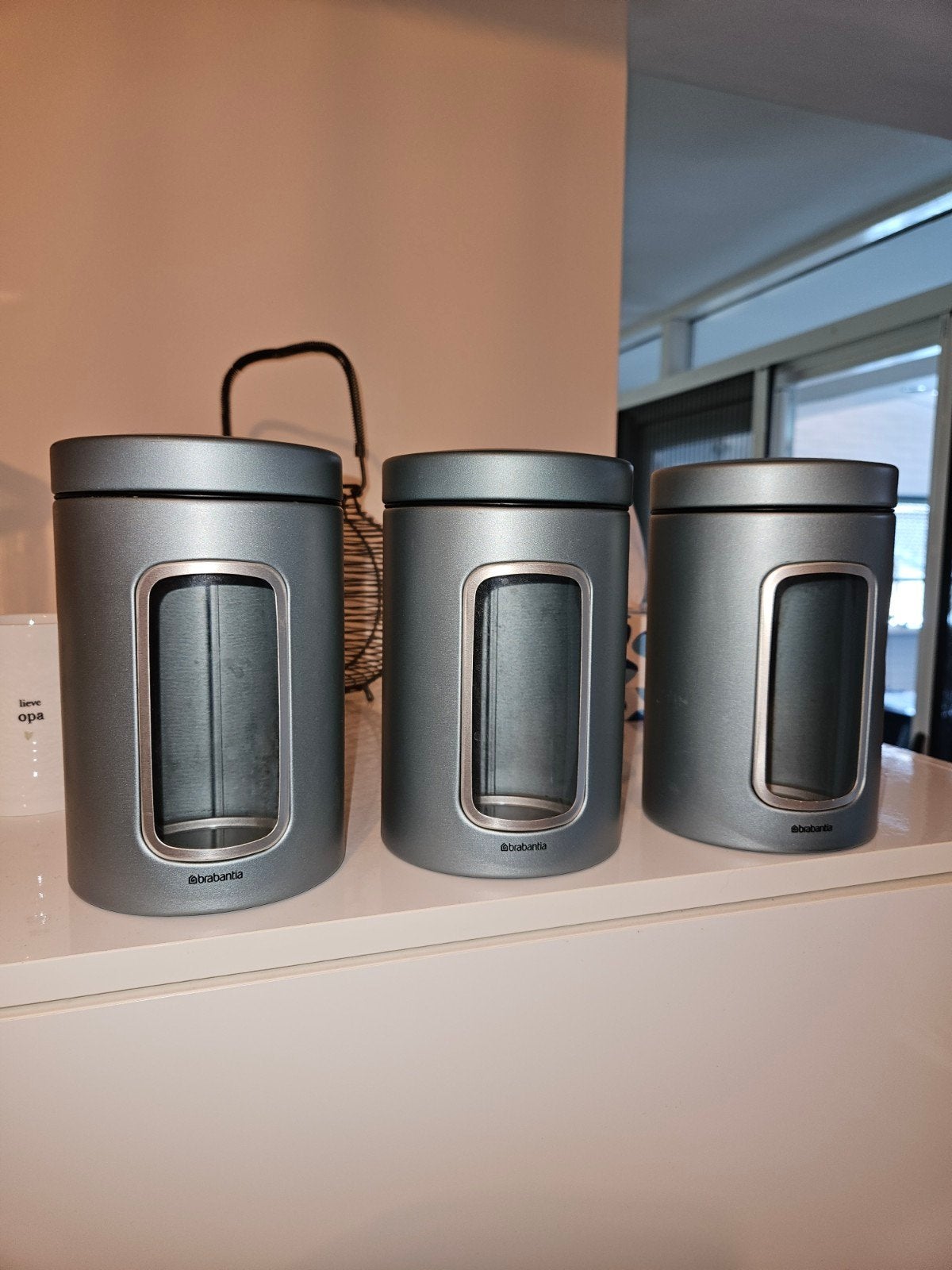 Set van 3 Brabantia voorraadpotten, Ophalen, Gebruikt, Voorraadpot, Metaal