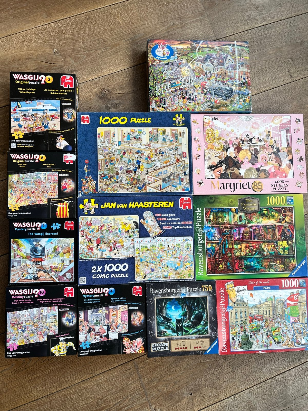 legpuzzels: Wasgij, Jan van Haasteren, Raven, Ophalen of Verzenden, 500 t/m 1500 stukjes, Zo goed als nieuw, Legpuzzel