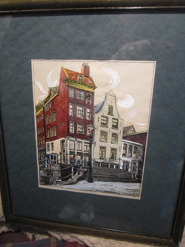 Oud Rotterdam, Mooie aquarel v/d Krattenbrug JC SCHOUTEN, Ophalen of Verzenden