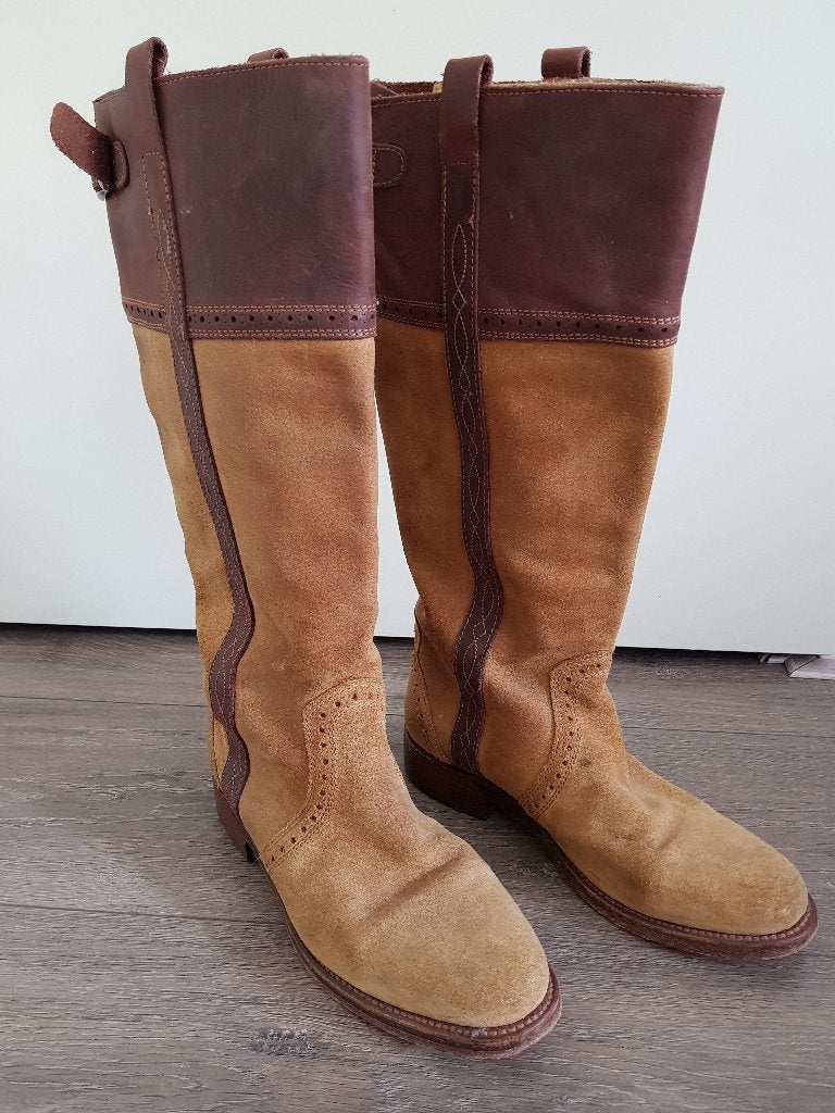 Suède / leren laarzen dames -- maat 38 -- Sancho boots, Kleding | Dames, Schoenen, Hoge laarzen, Bruin, Ophalen of Verzenden, Zo goed als nieuw