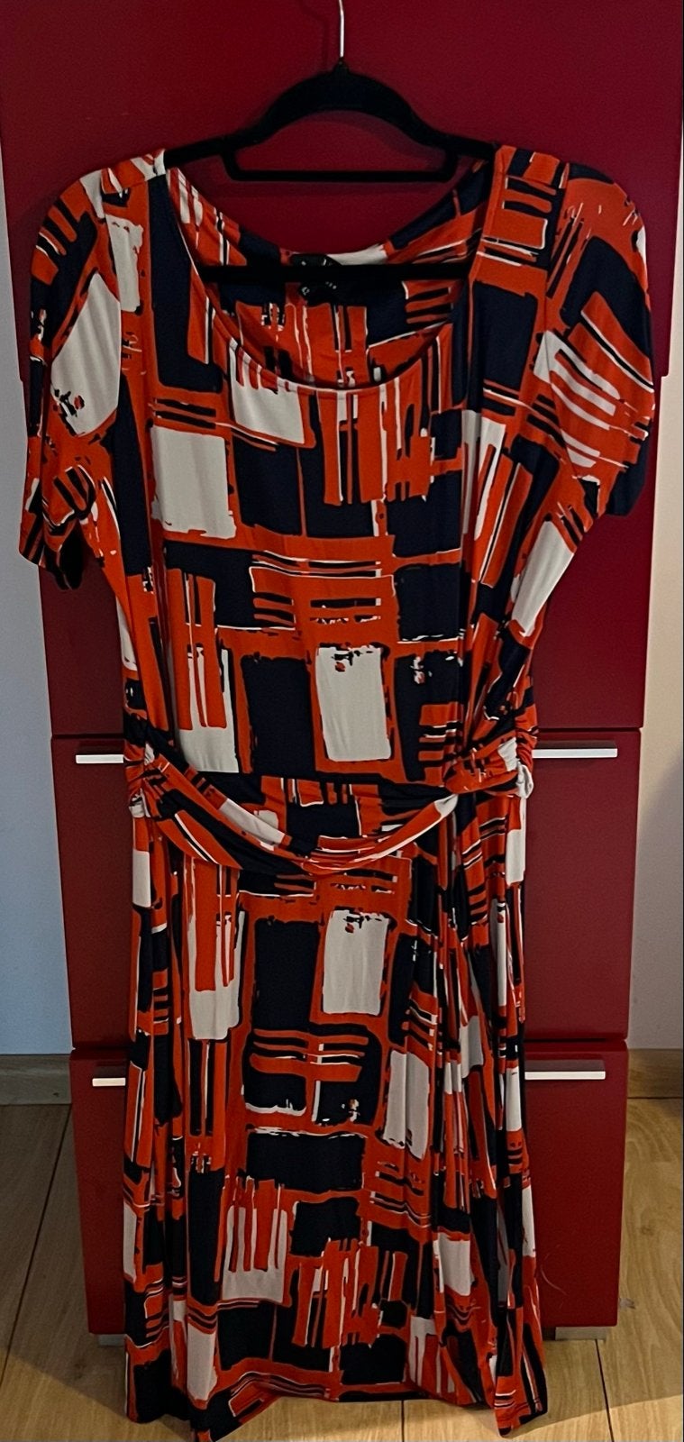Mart Visser jurk maat 42, oranje, wit, blauw, abstract, Ophalen, Meerkleurig, Maat 42/44 (L), Zo goed als nieuw