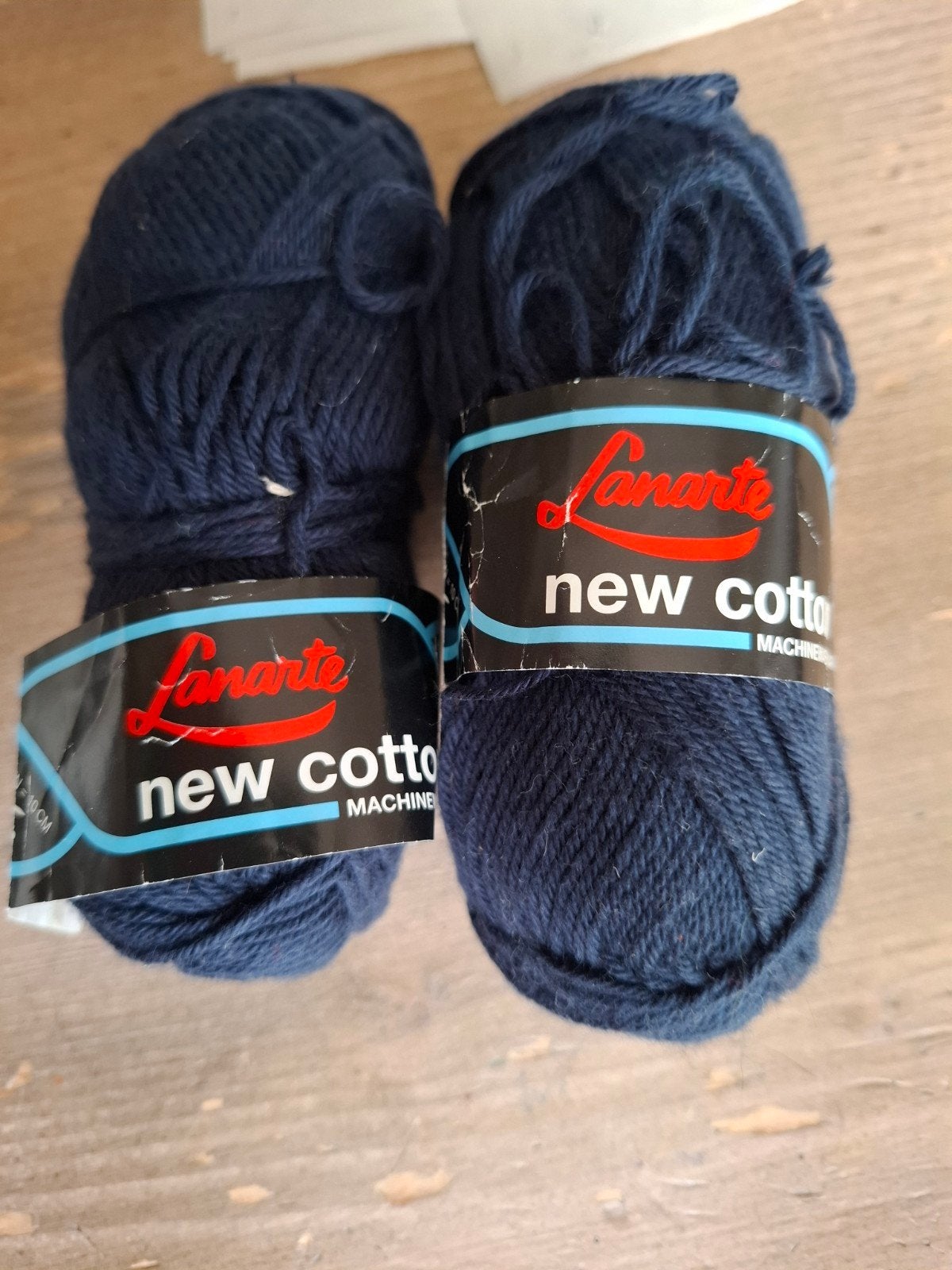 Bollen garen blauw en wit Lanarte New Cotton, Ophalen of Verzenden, Nieuw, Breien of Haken, Wol of Garen