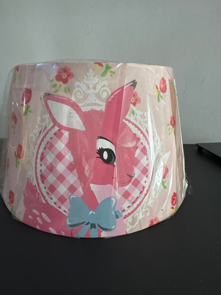 Roze Lampenkap Kinderkamer/Babykamer - Hertje & Roosjes, Ophalen of Verzenden, Nieuw, Rond