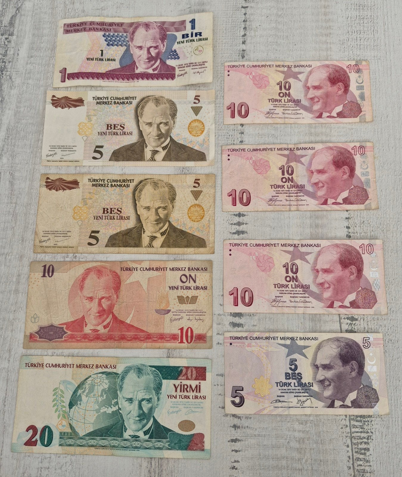 Turkije  Bankbiljetten Set - Diverse Waardes, Ophalen of Verzenden, Overige landen