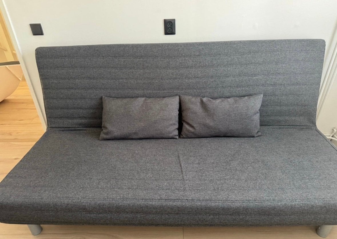 IKEA NYHAMN 3-zits slaapbank – grijs – zeer goede staat, Ophalen, Gebruikt, Tweepersoons, 140 cm