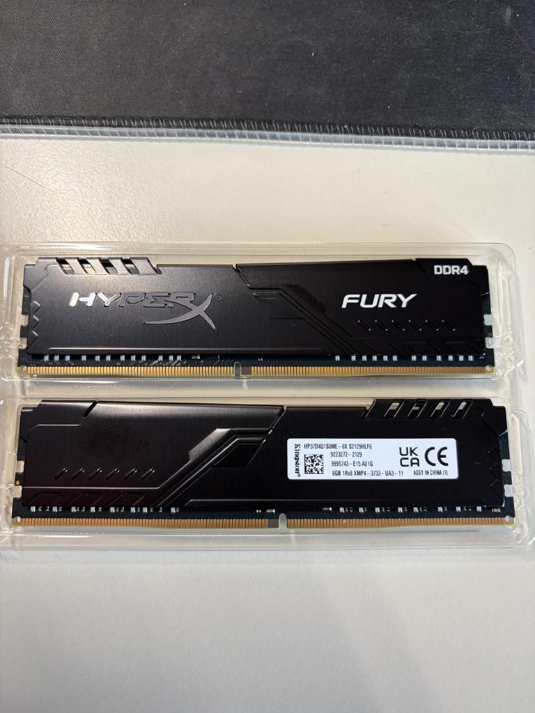 Hyperx fury 16gb (2x8) ddr4, Computers en Software, RAM geheugen, DDR4, Ophalen of Verzenden, Zo goed als nieuw, Desktop