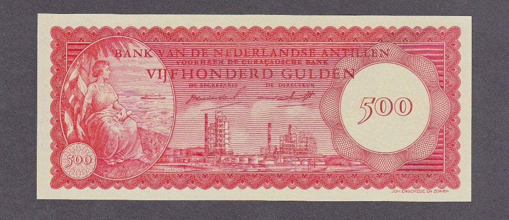 Ned Antillen Curaçao -500 GULDEN 2.1.1962 UNC -P13, Verzenden, Zuid-Amerika