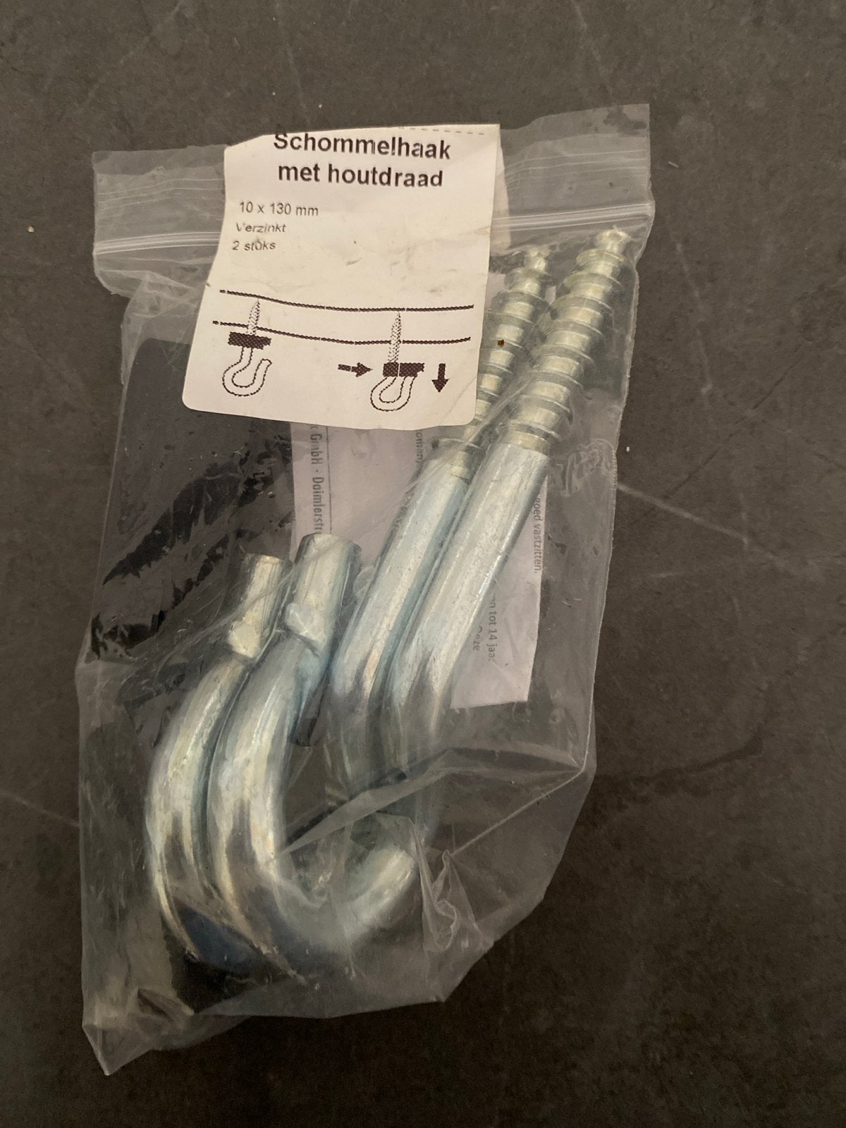 Schommelhaken met houtdraad - 2 stuks, Ophalen of Verzenden, Nieuw, Schommel, Aanbouwonderdeel
