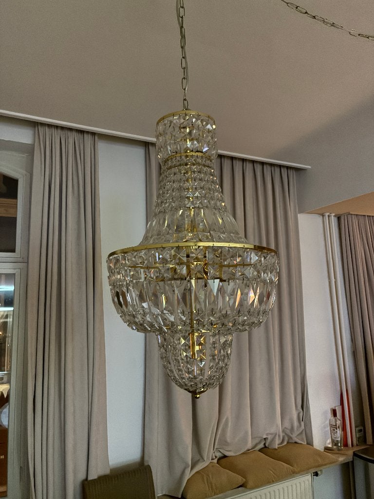 Kroonluchter als nieuw, Ophalen, Zo goed als nieuw, Glas, E27 (groot)