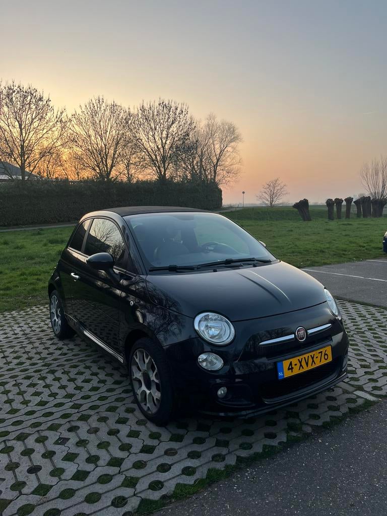 Fiat 500 0.9 TwinAir Automaat Cabrio –2014–Zwart- 115800km, 31 €/maand, Zwart, 26 km/l, Particulier