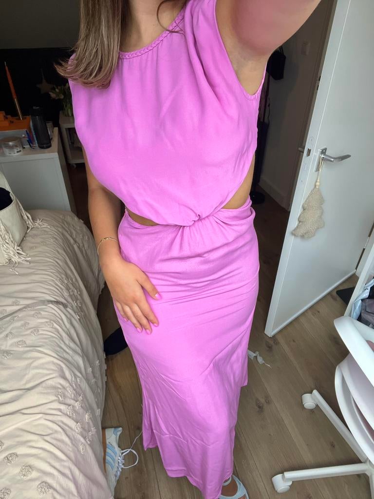 Roze lange jurk scotch & soda, Kleding | Dames, Jurken, Verzenden, Zo goed als nieuw, Roze, Maat 34 (XS) of kleiner