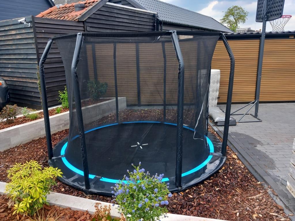 Zgan Inbouw trampoline 305cm met veiligheidsnet, Ophalen, Zo goed als nieuw