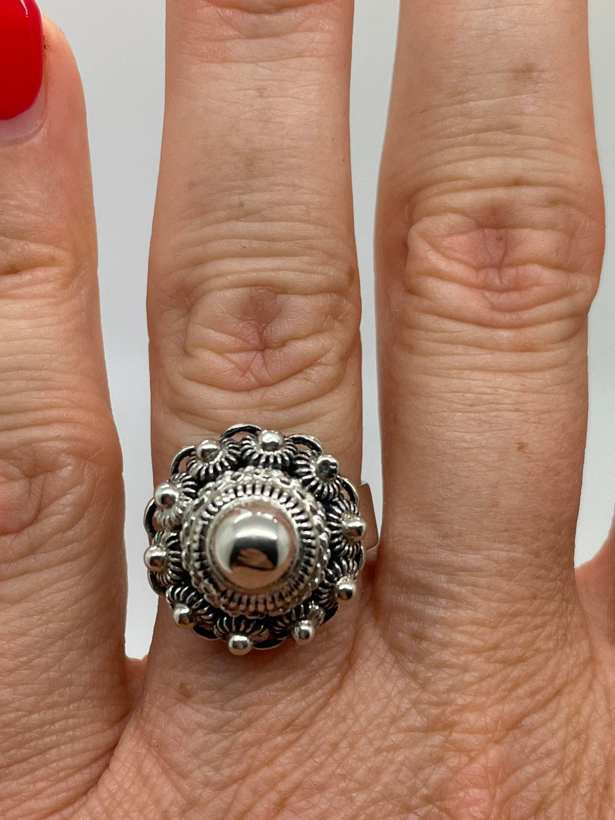 E678 Prachtige zilveren Zeeuwse knoop ring maat 17,5, Sieraden, Tassen en Uiterlijk, Antieke sieraden, Ophalen of Verzenden, Zilver