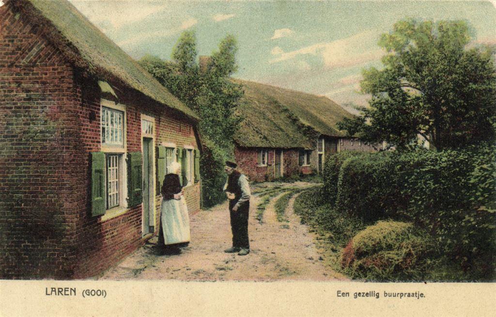 Laren [Gooi] - Een gezellig buurpraatje. - ongelopen, Ophalen of Verzenden, Voor 1920, Ongelopen, Noord-Holland