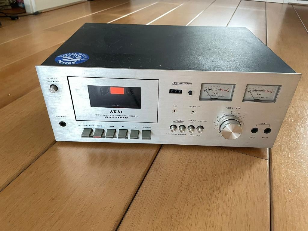Akai stereo cassette deck CS-702D Silver, Audio, Tv en Foto, Cassettedecks, Enkel, Akai, Tiptoetsen, Ophalen