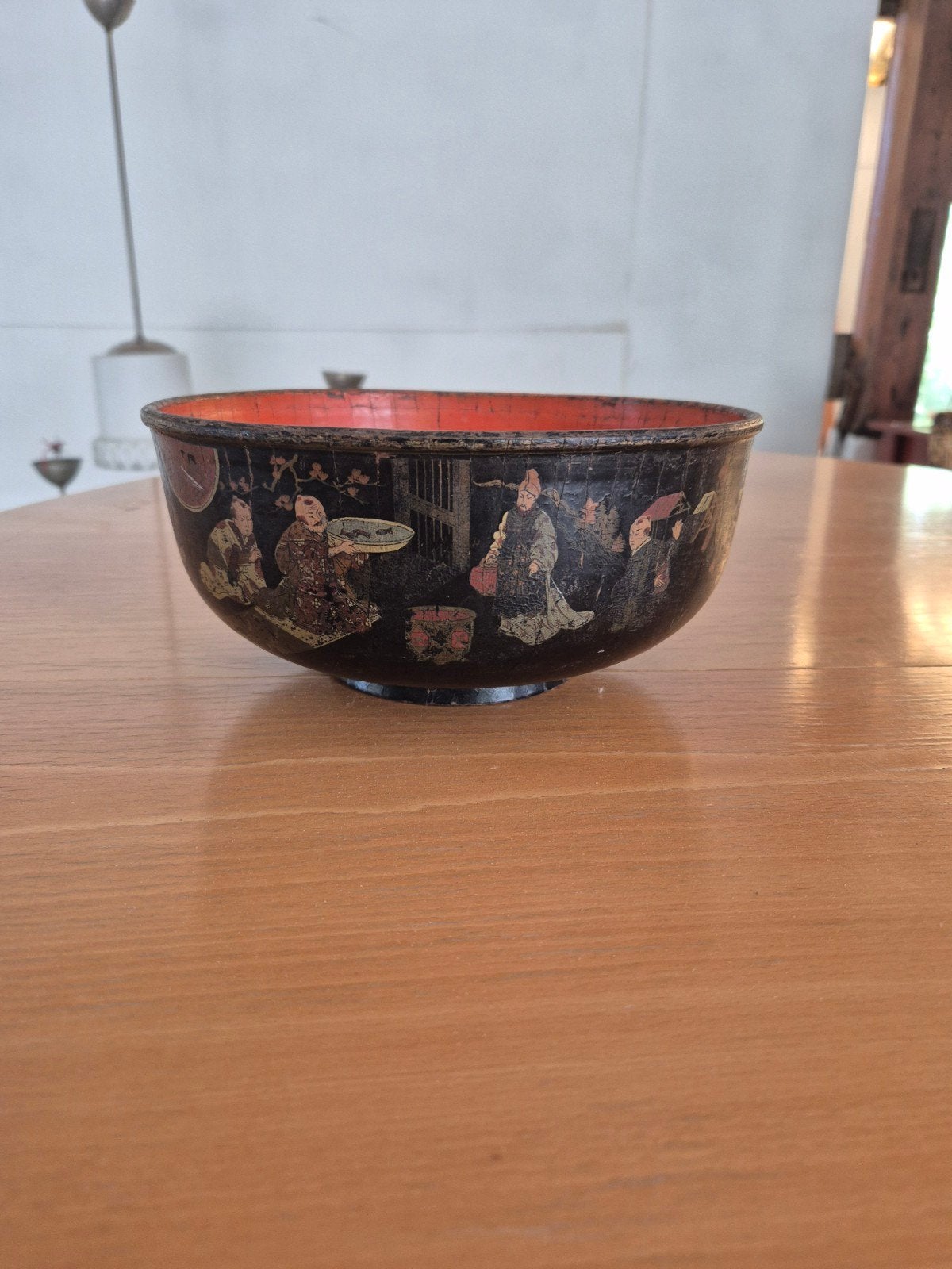 19e eeuwse chinese papier mache kom, Ophalen of Verzenden