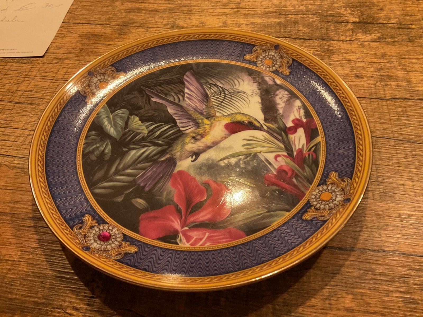 Fabergé Ruby Throated Hummingbird Wandbord - Limited Editie, Ophalen of Verzenden