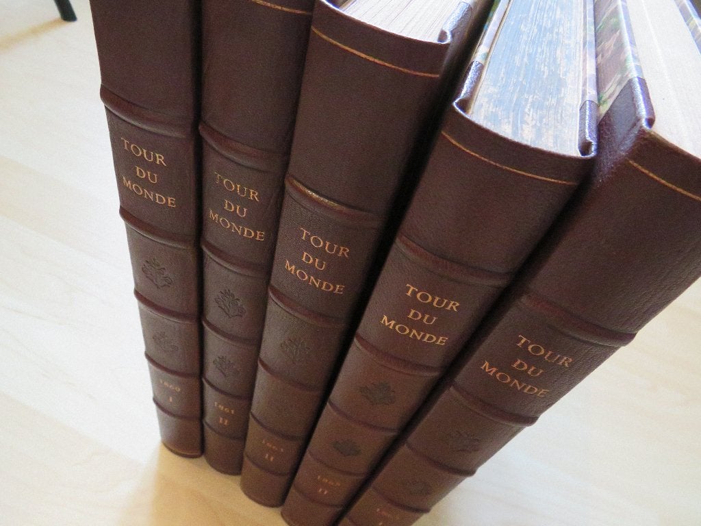 5 delen Le tour du monde. 186o, 1861, 1863, 1865 A, 1865 B., Antiek en Kunst, Ophalen of Verzenden