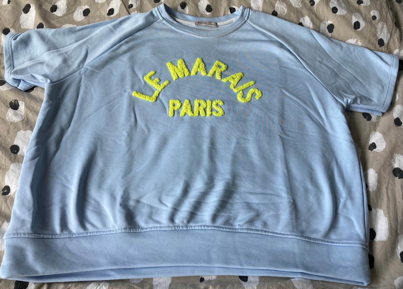 Le Marais sweater korte mouw blauw onesize, Ophalen of Verzenden, Zo goed als nieuw, Blauw