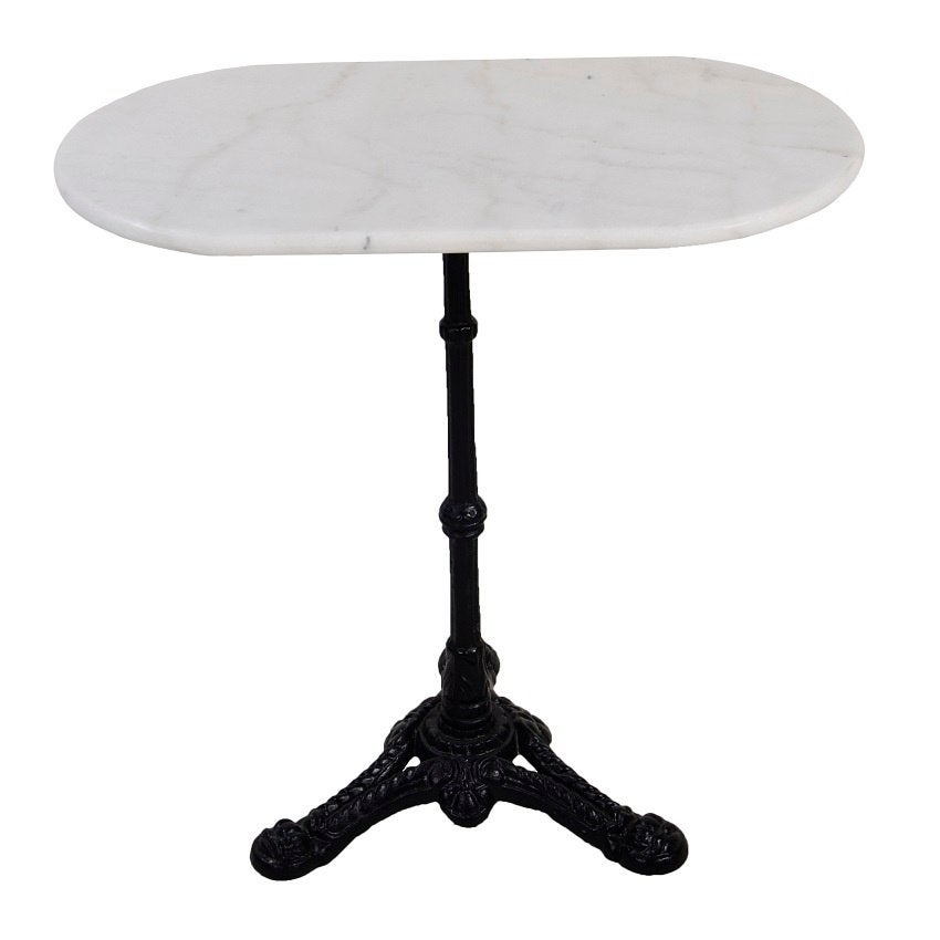 Marmeren tafel ovaal 70 x 40 cm met gietijzer onderstel, Ophalen of Verzenden, Nieuw