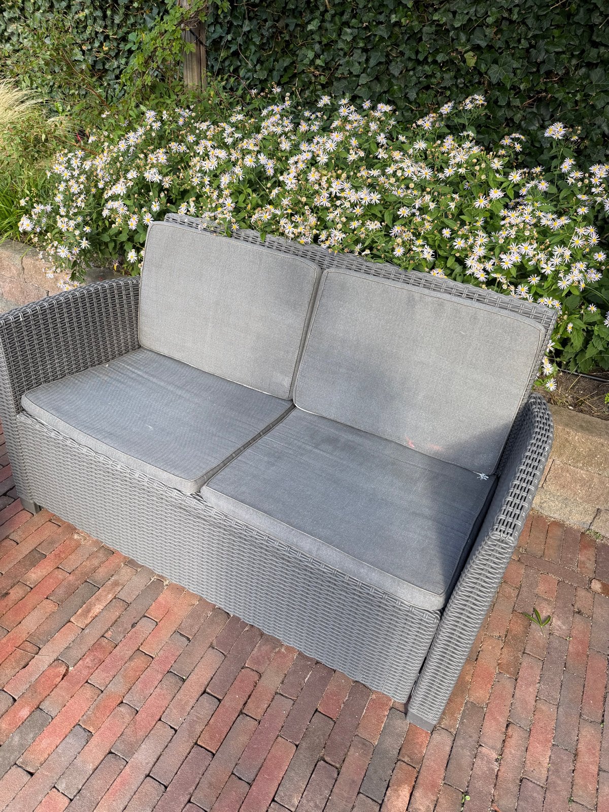 Tuinset: Bankje (135x65x75) en stoel, Ophalen, Gebruikt