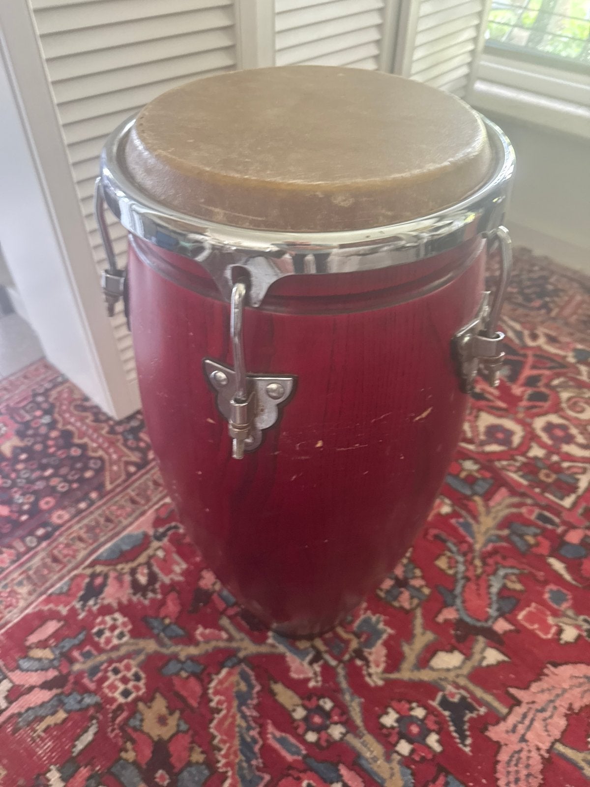 Rode Conga Drum - Gebruikt, Ophalen, Gebruikt