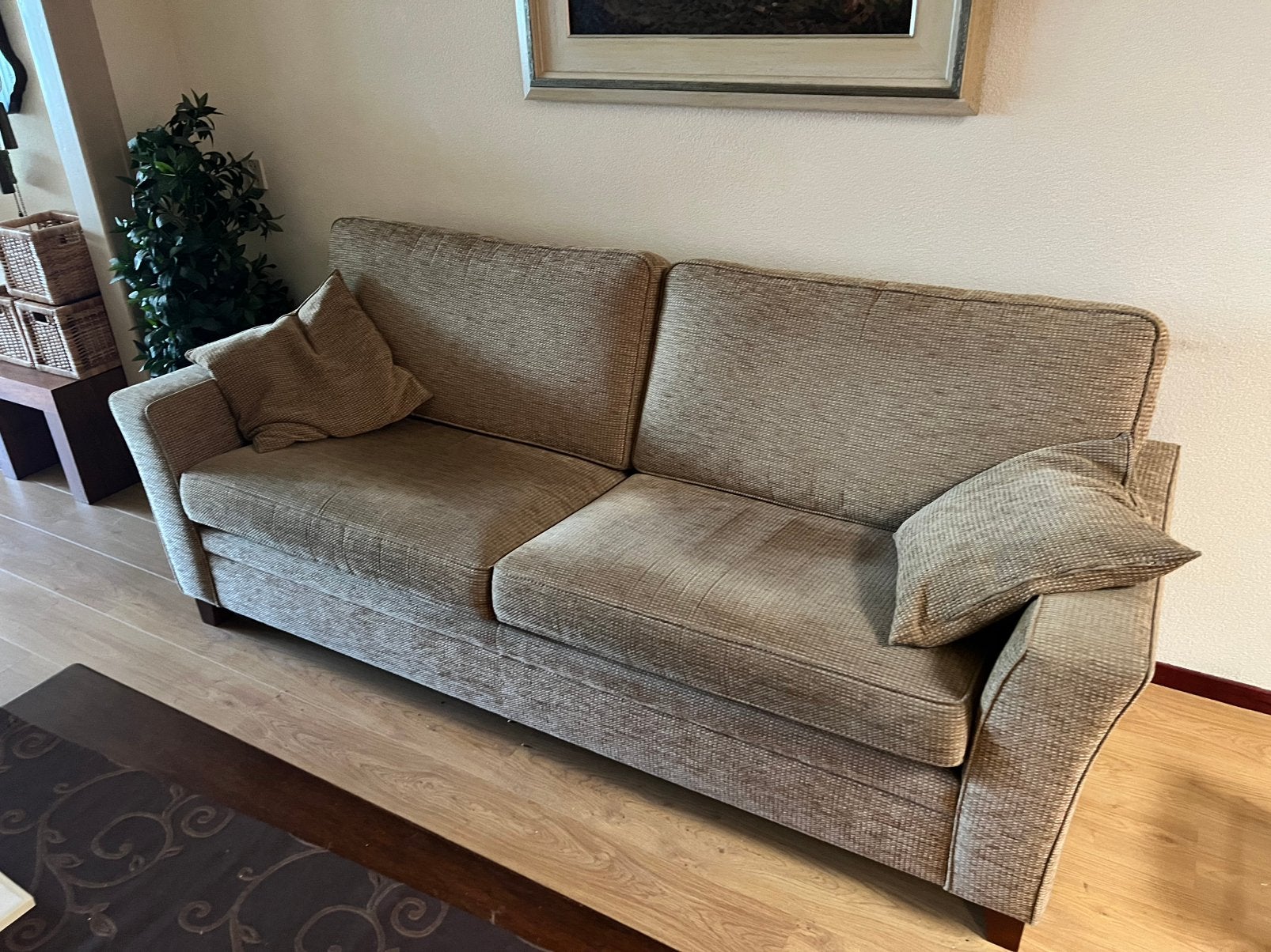 3 zits stoffen bank, Huis en Inrichting, Banken | Bankstellen, Ophalen, Gebruikt, 150 cm of meer