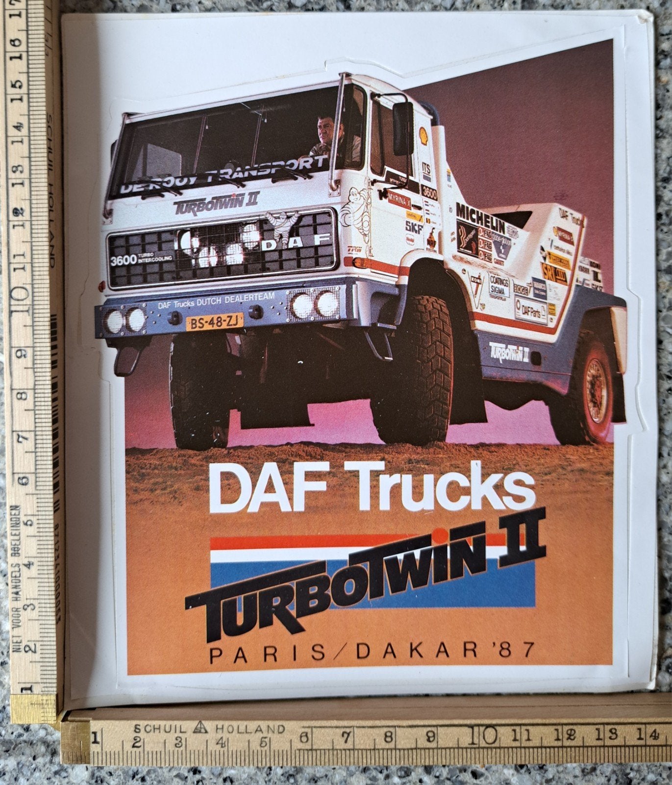Vintage sticker DAF Trucks Turbotwin II Paris Dakar 1987