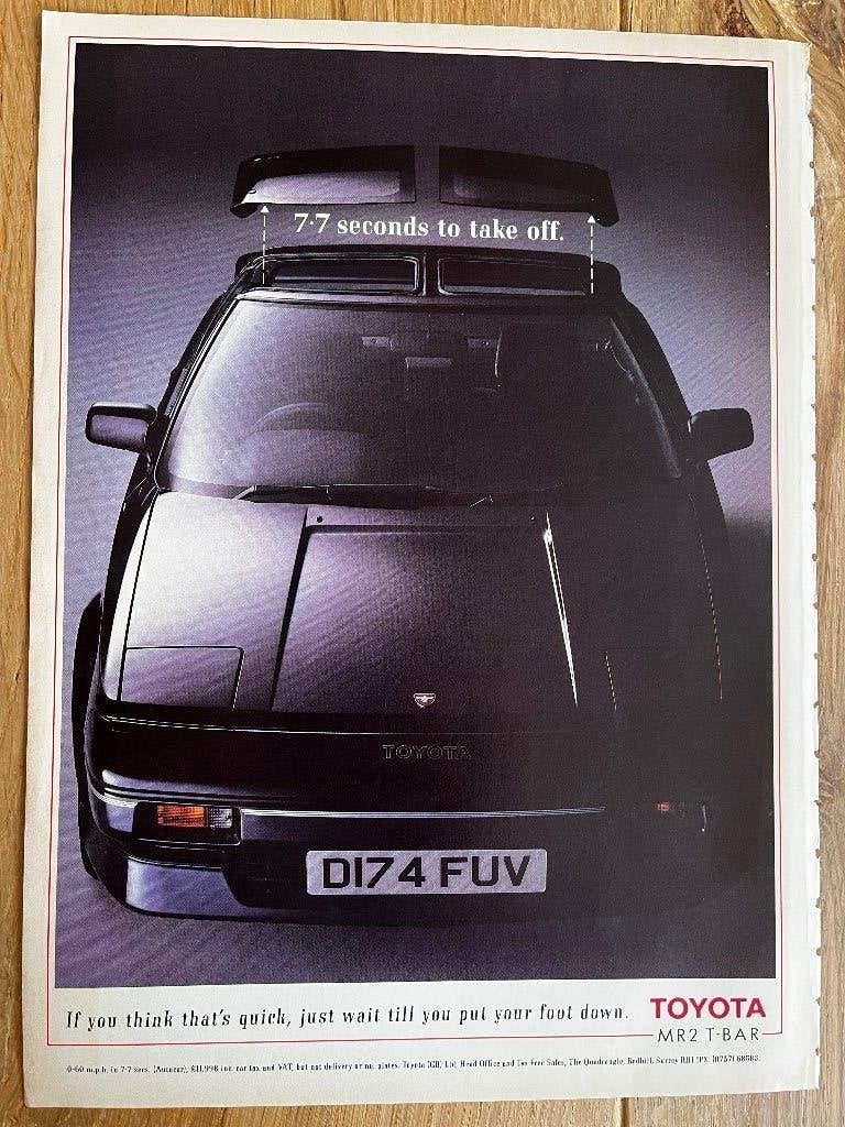Toyota MR-2 T-bar originele advertentie, Ophalen of Verzenden, Gelezen, Toyota