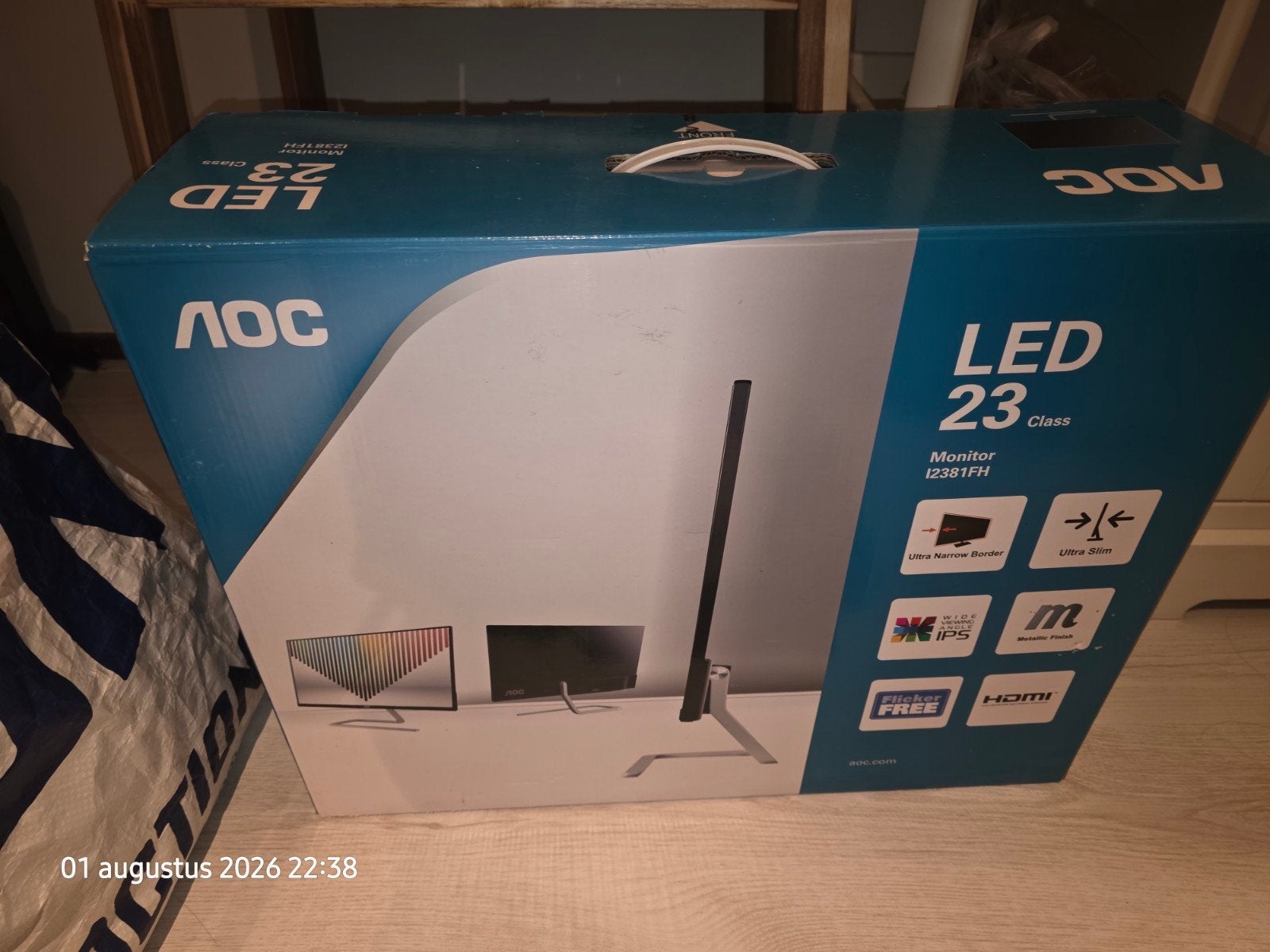 AOC LED Monitor I2381FH - Zeer netjes, originele verpakkin, Ophalen, HDMI, Zo goed als nieuw, LED