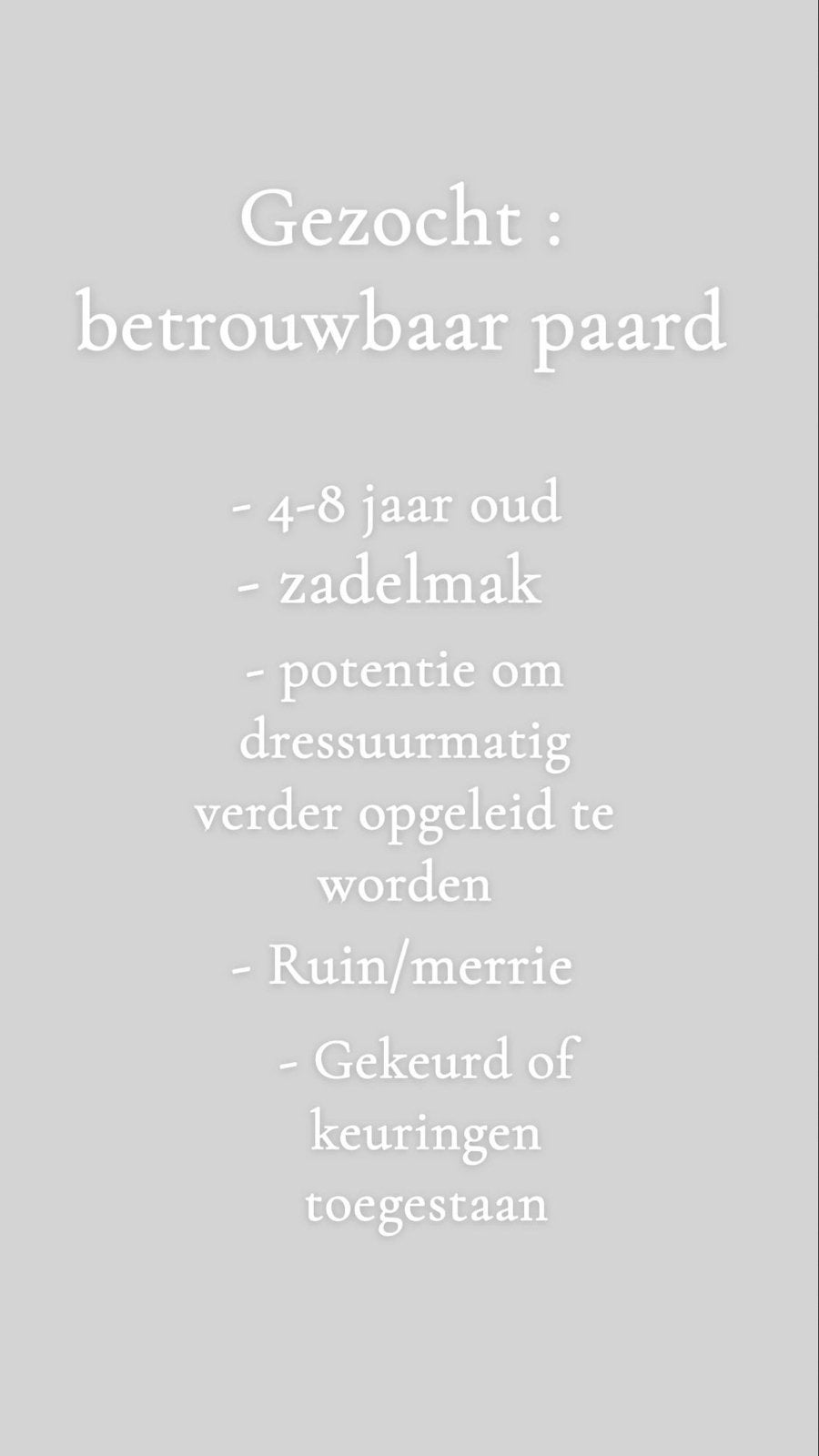 GEZOCHT : paard te koop, Ophalen of Verzenden