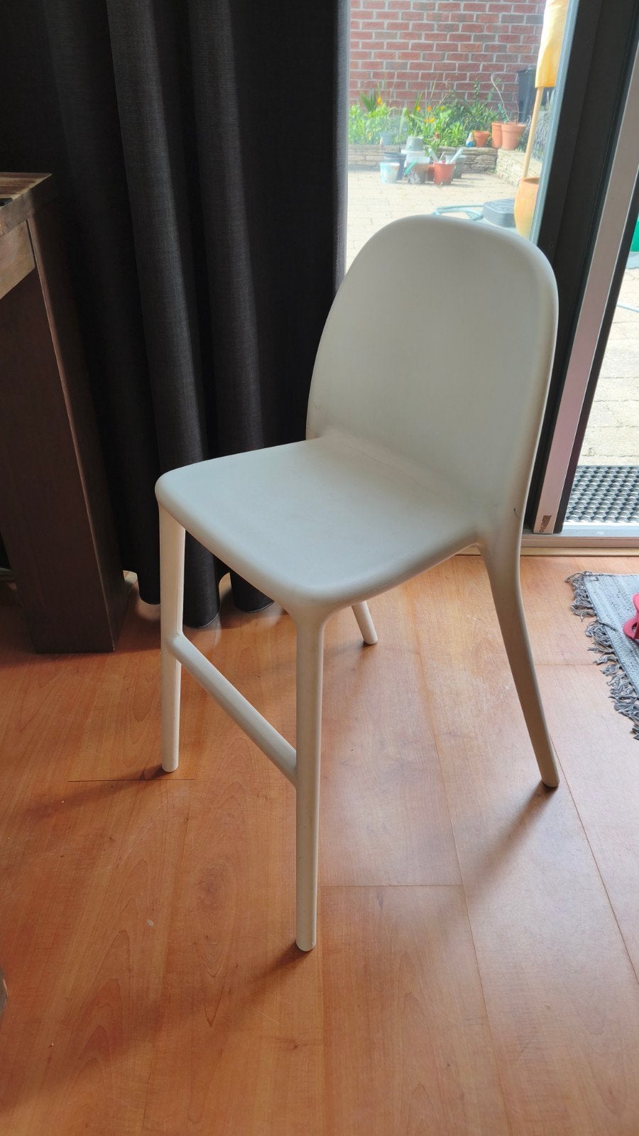 Witte kunststof barkruk/stoel - ikea, Ophalen, Kunststof, Gebruikt, Wit