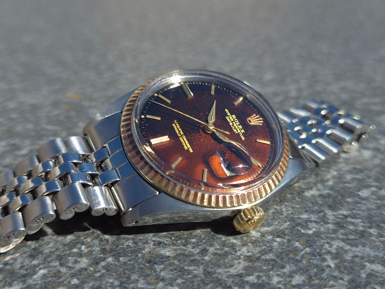 Rolex Datejust 1601 Tropical Gilt., Sieraden, Tassen en Uiterlijk, Horloges | Heren, Ophalen, Staal, Rolex
