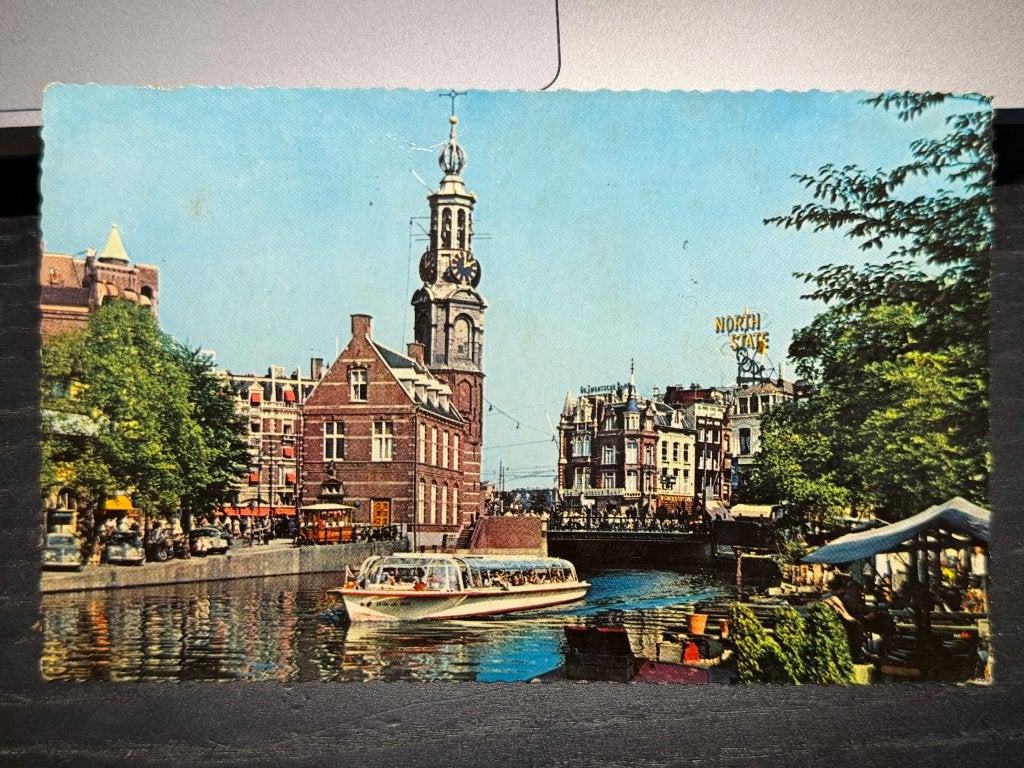 Vintage Ansichtkaart Amsterdam - Muntoren, Ophalen of Verzenden, 1960 tot 1980, Gelopen, Noord-Holland