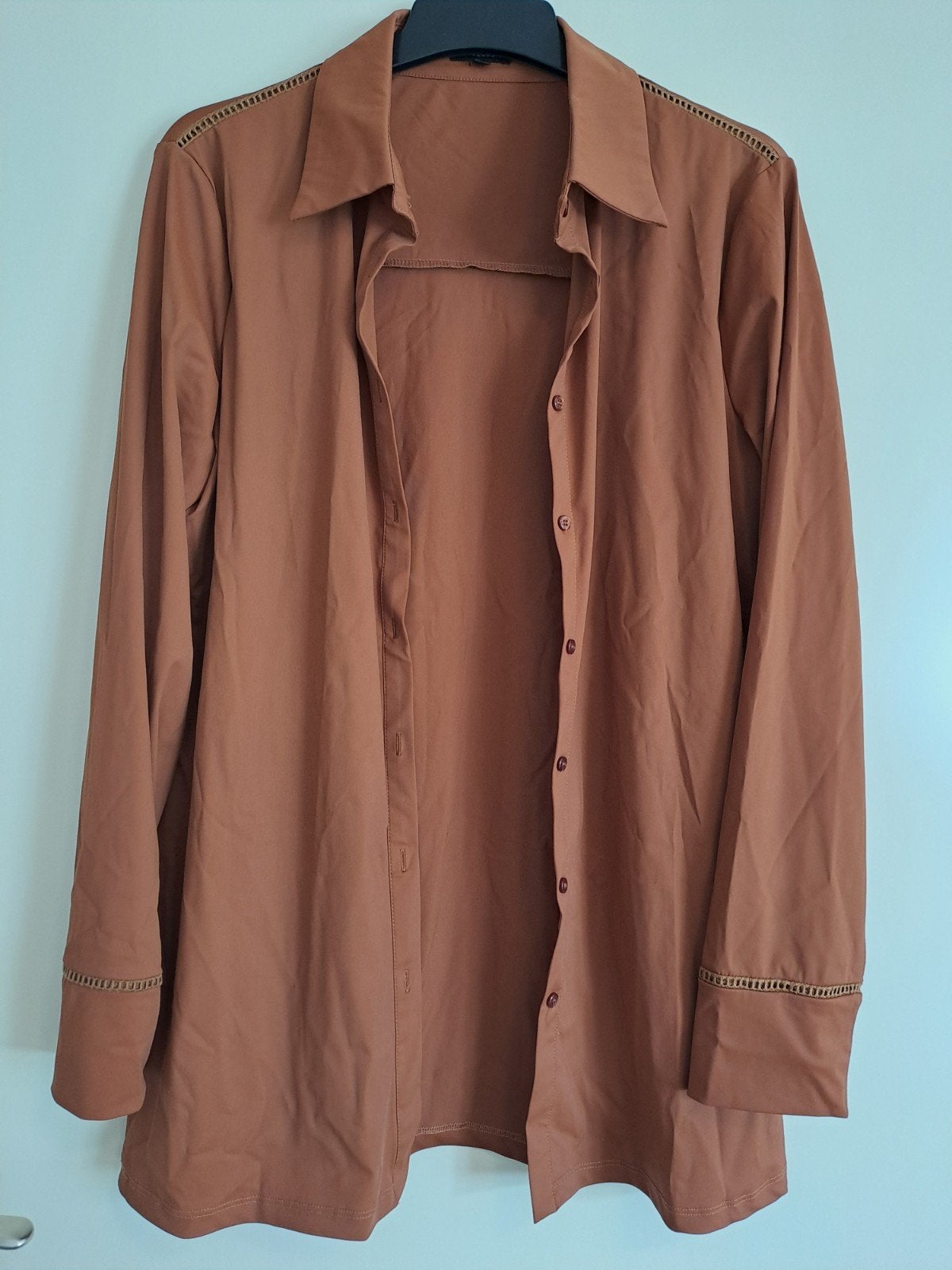 Exxcellent bruine blouse maat 42, Bruin, Maat 42/44 (L), Ophalen of Verzenden, Zo goed als nieuw