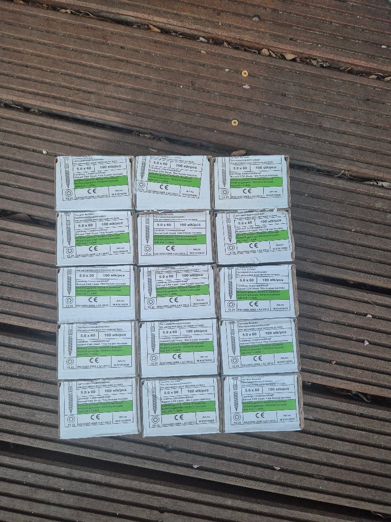 Vlonderschroeven 5.0 * 60, 100 stuks per doos, 10 dozen, 50 tot 100 mm, Schroeven, Nieuw, Ophalen of Verzenden
