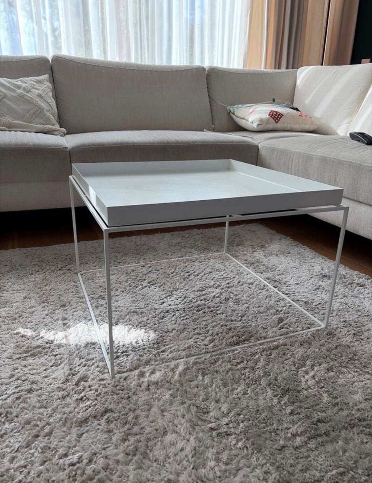 HAY Tray Table 60x60 Wit - Modern Bijzettafel, Ophalen, Gebruikt, Vierkant, 50 tot 100 cm