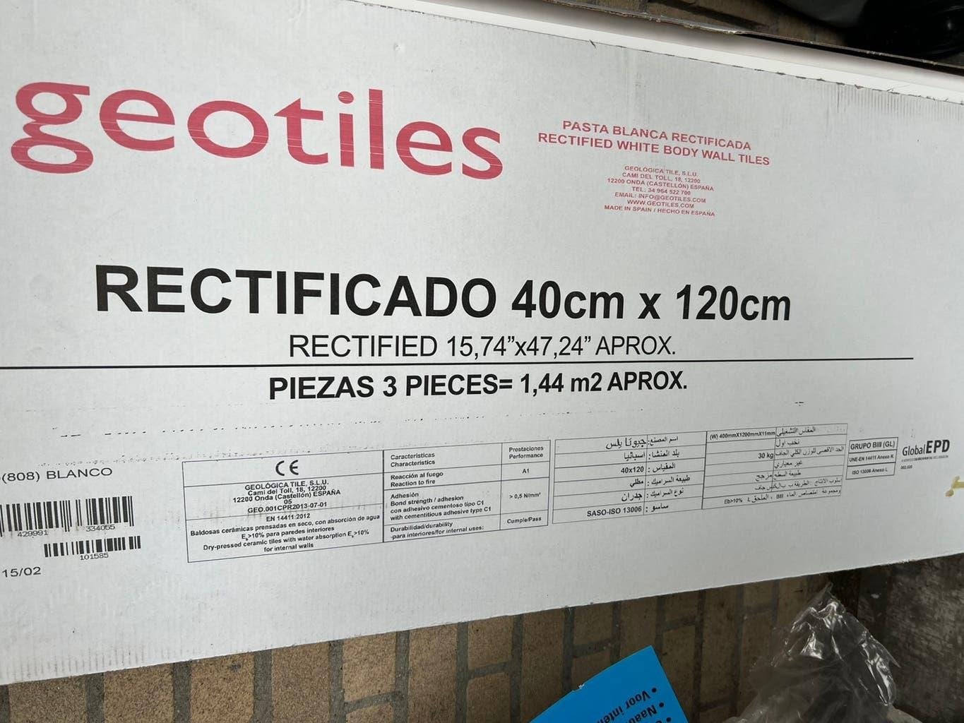 Twee dozen Kwaliteitstegels GEOTILES  40 cm x 120 NIEUW., Ophalen, Wandtegels, Nieuw, Minder dan 5 m²