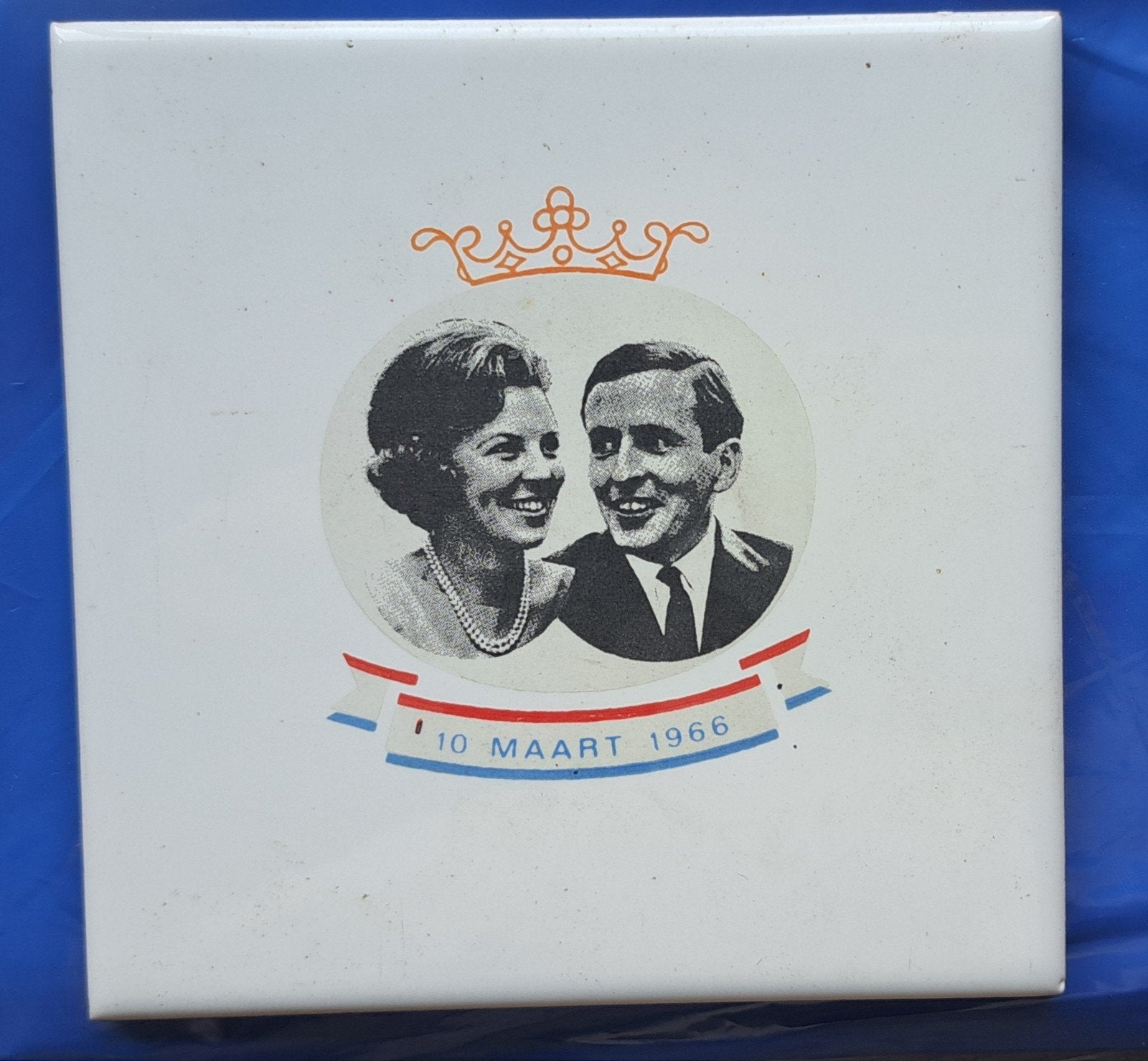 Tegeltje huwelijk Beatrix en Claus, Ophalen of Verzenden