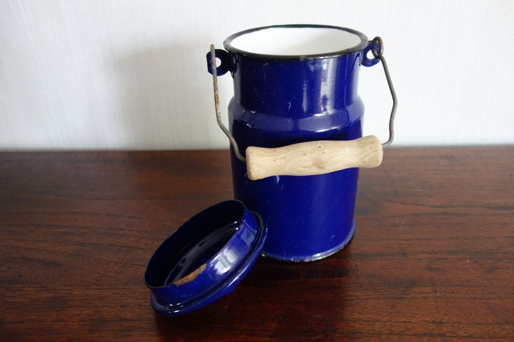 Melkkan emaille blauw, Antiek en Kunst, Ophalen of Verzenden