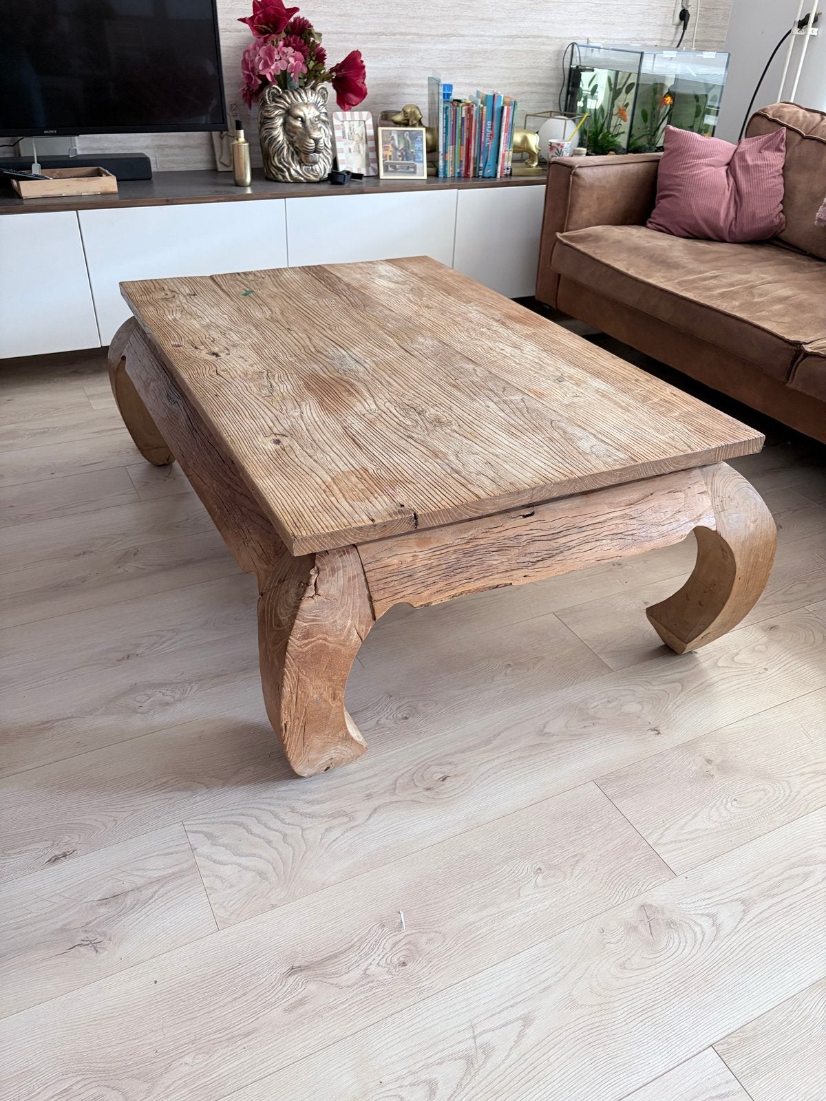 Opiumtafel van massief hout, Ophalen, Gebruikt, 100 tot 150 cm, 50 tot 100 cm