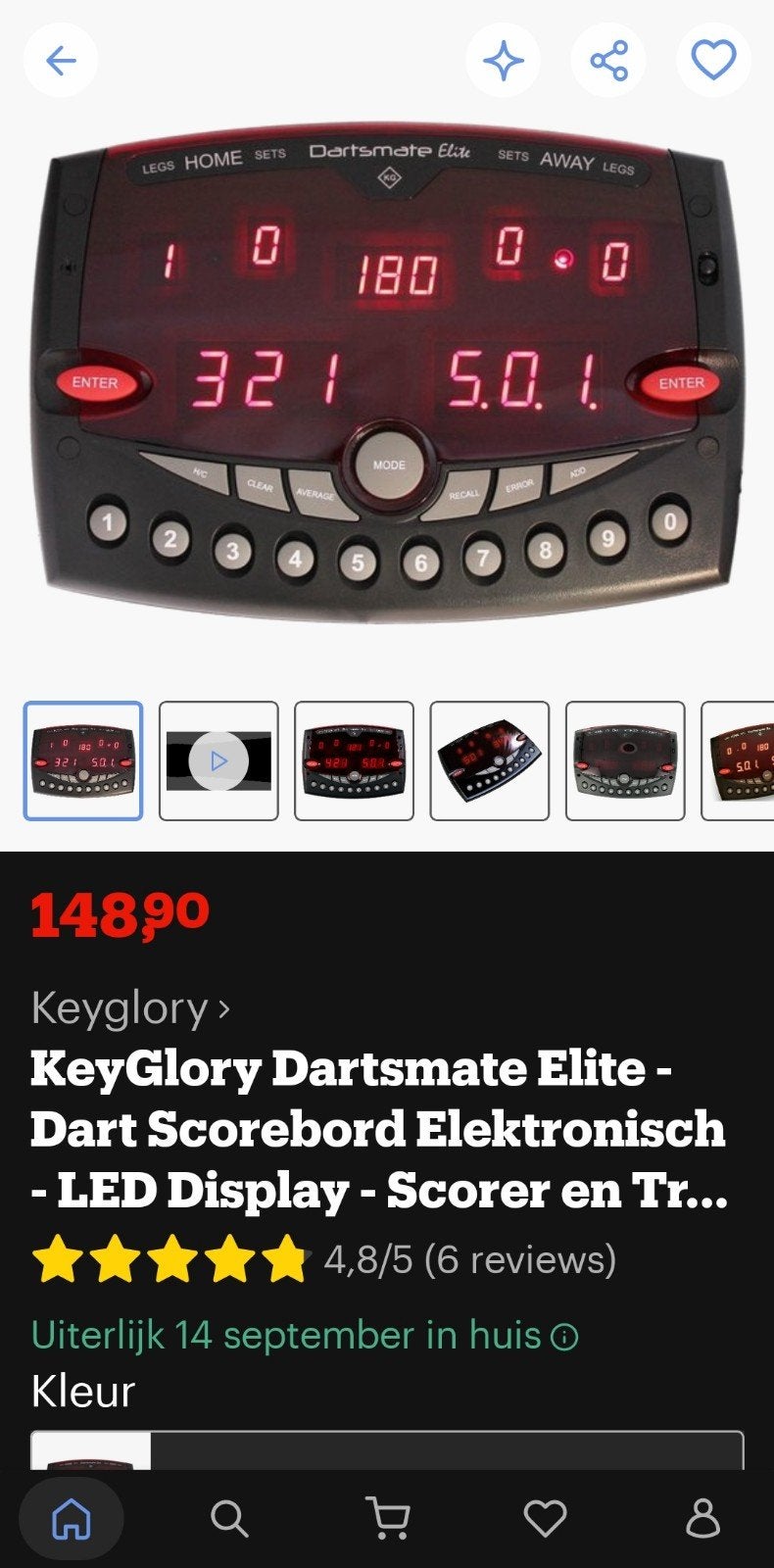 KeyGlory Dartsmate Elite Elektronisch Scorebord Darts, Ophalen of Verzenden